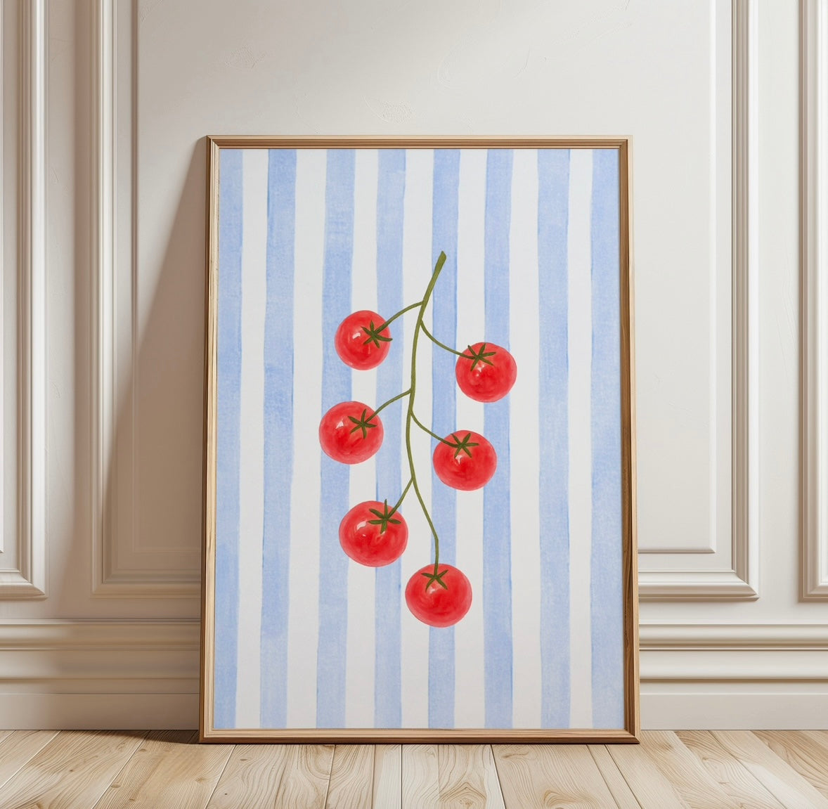 Tomatoes In Blue Vegetable Print
