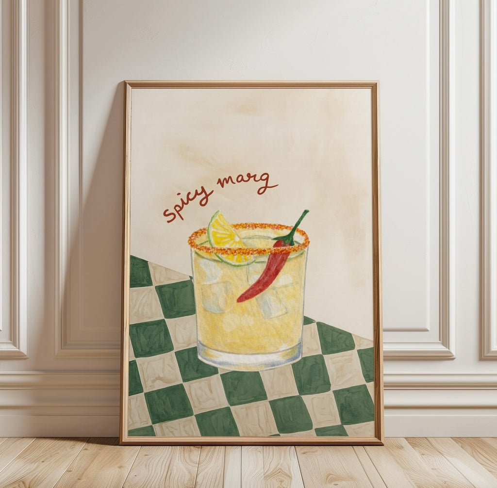 Spicy Marg In Green Cocktail Print