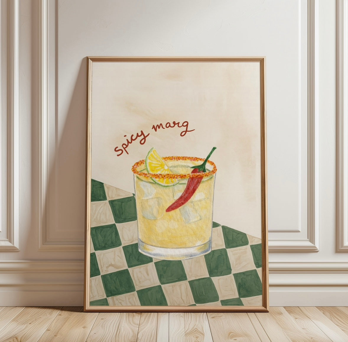 Spicy Marg In Green Cocktail Print
