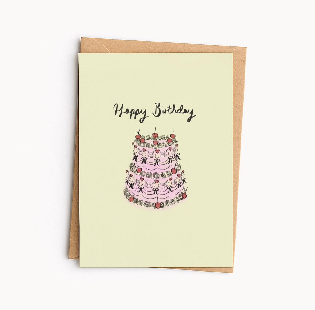 Pink Cake Birthday Card