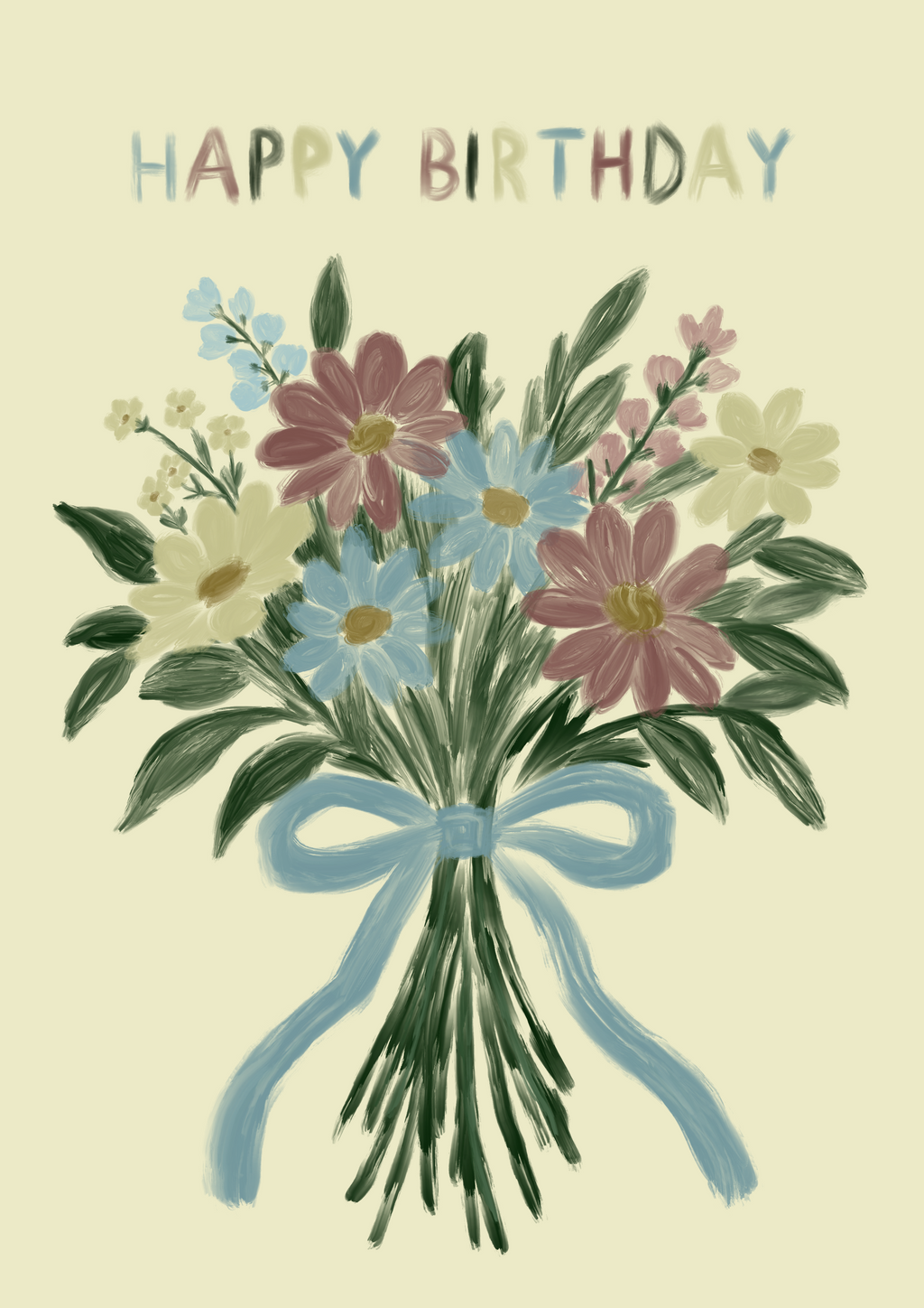 Floral Happy Birthday Card