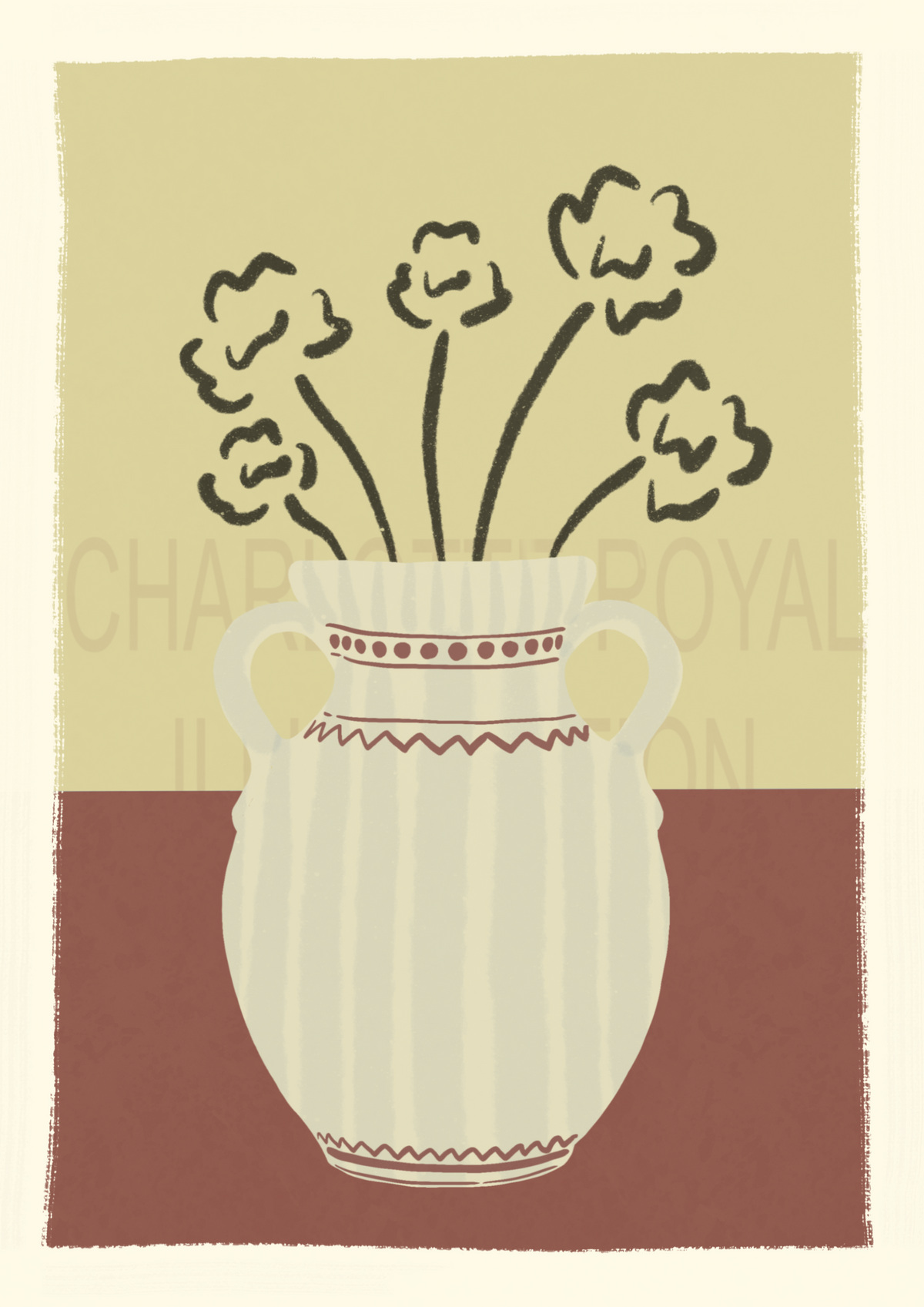 Wildflowers Print In Terracotta