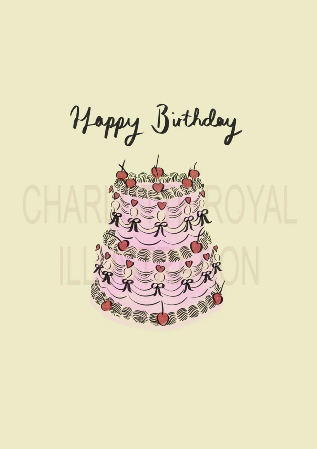 Pink Cake Birthday Card