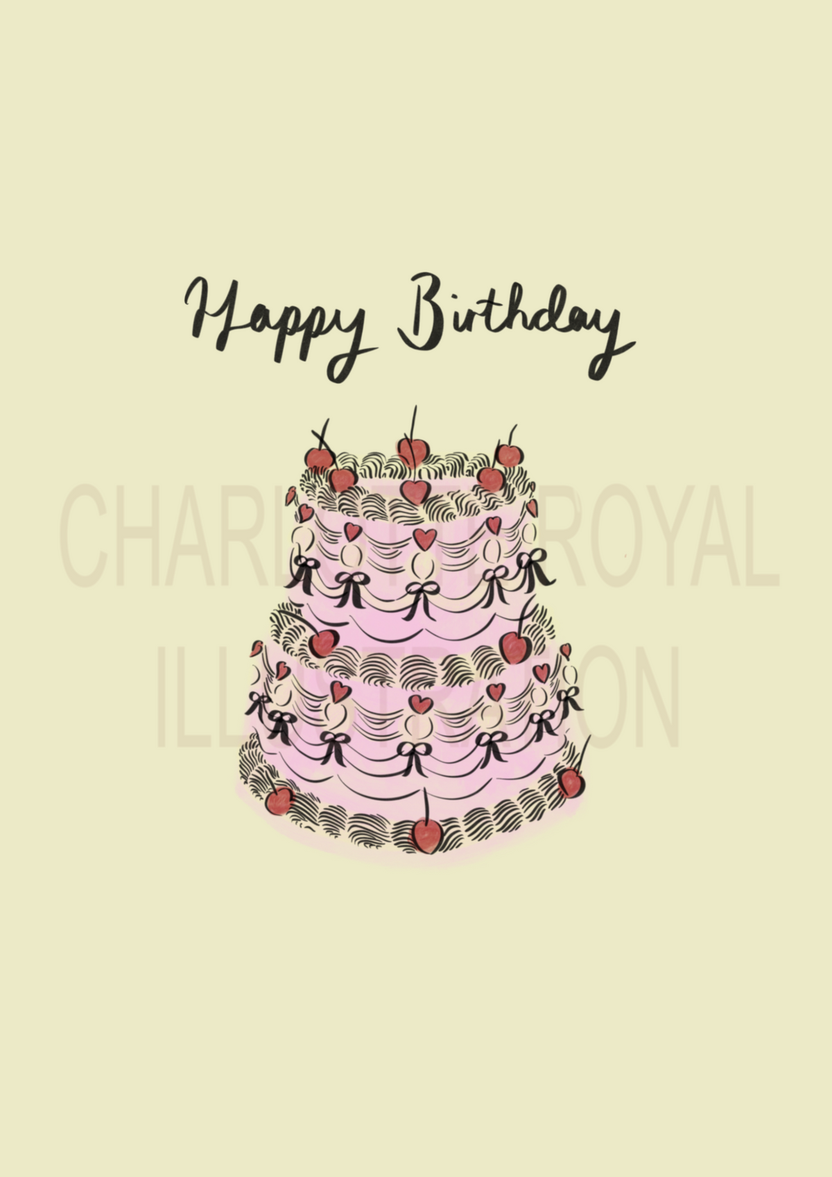 Pink Cake Birthday Card